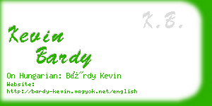 kevin bardy business card